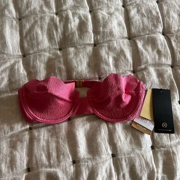 NWT VIX Solid Imani Bandeau Bikini Top in Pink - Picture 3 of 5